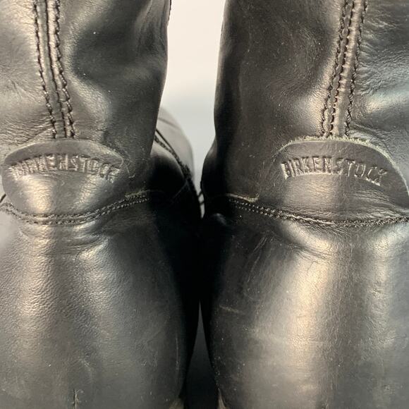 BIRKENSTOCK Size 9 Black Ruched Leather Pull On Side Zipper Boots - Picture 5 of 10